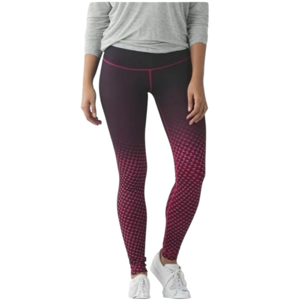 Lululemon Wunder Under Pant III Special Edition Deep Dive Dip Berry Rumble Blk